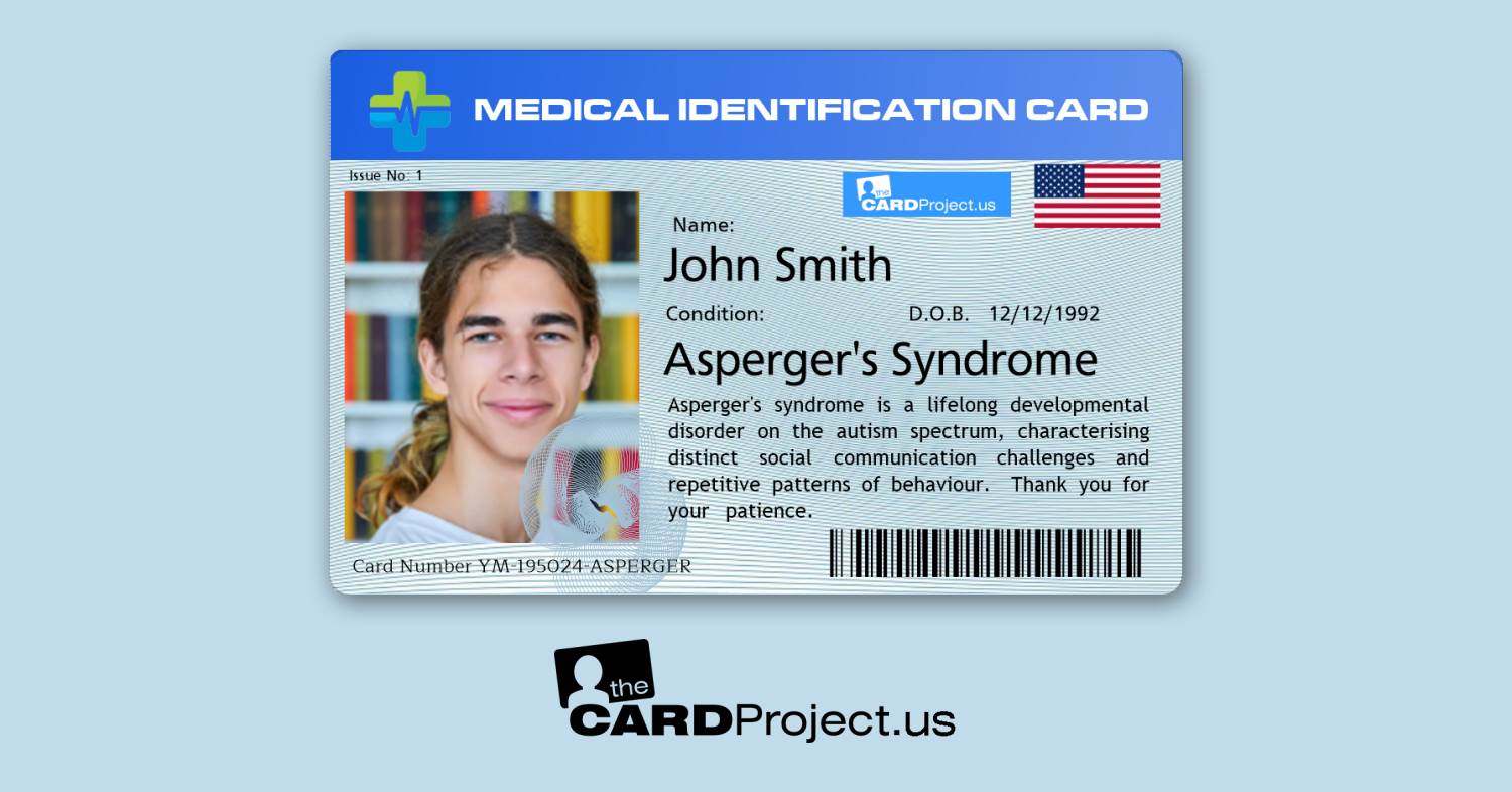 Aspergers Premium Medical Card (FRONT)